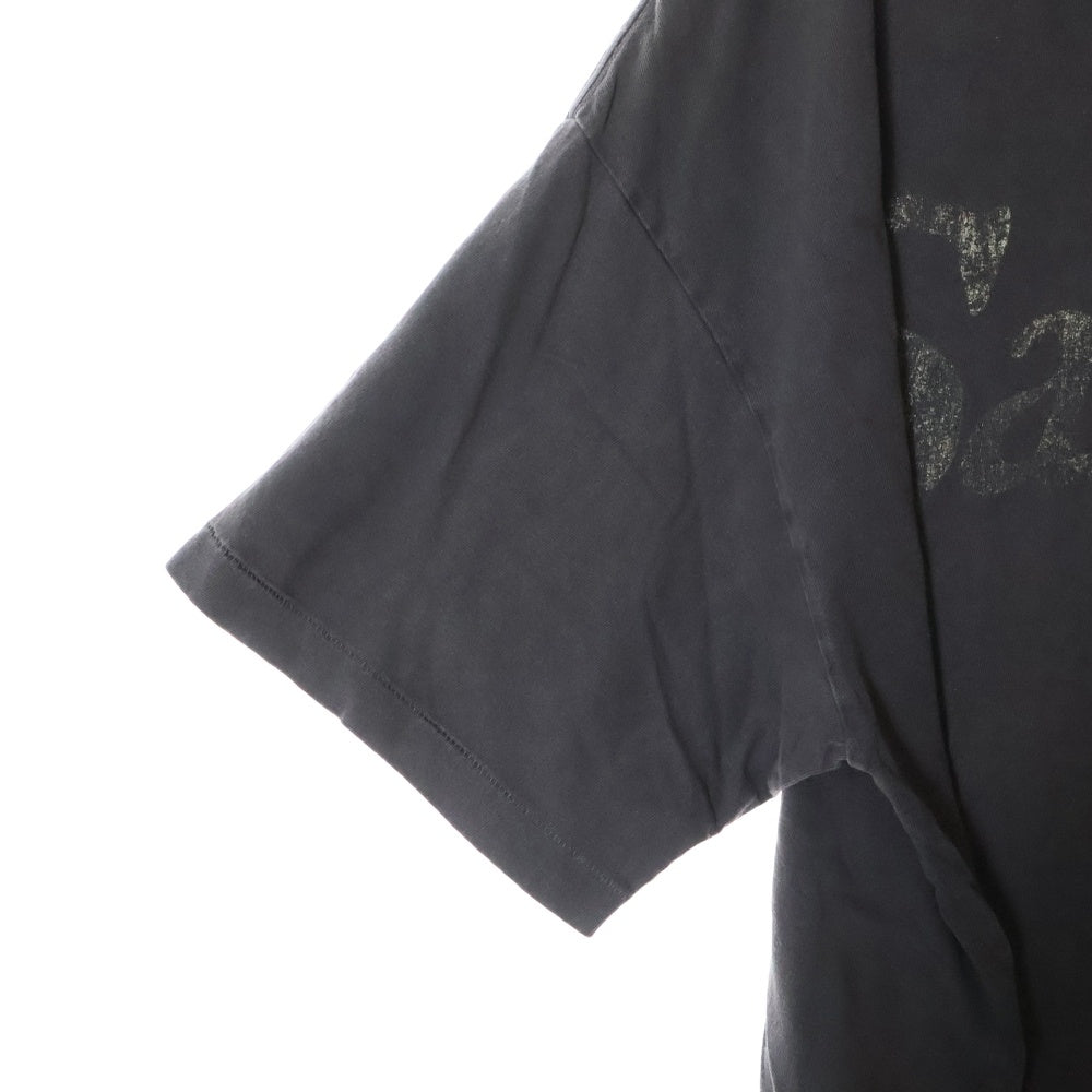 SAINT MICHAEL(セントマイケル) 20AW ヴィンテージ加工 グラフィックプリント半袖Tシャツ クルーネックカットソー ブラック SM-A20-0000-001