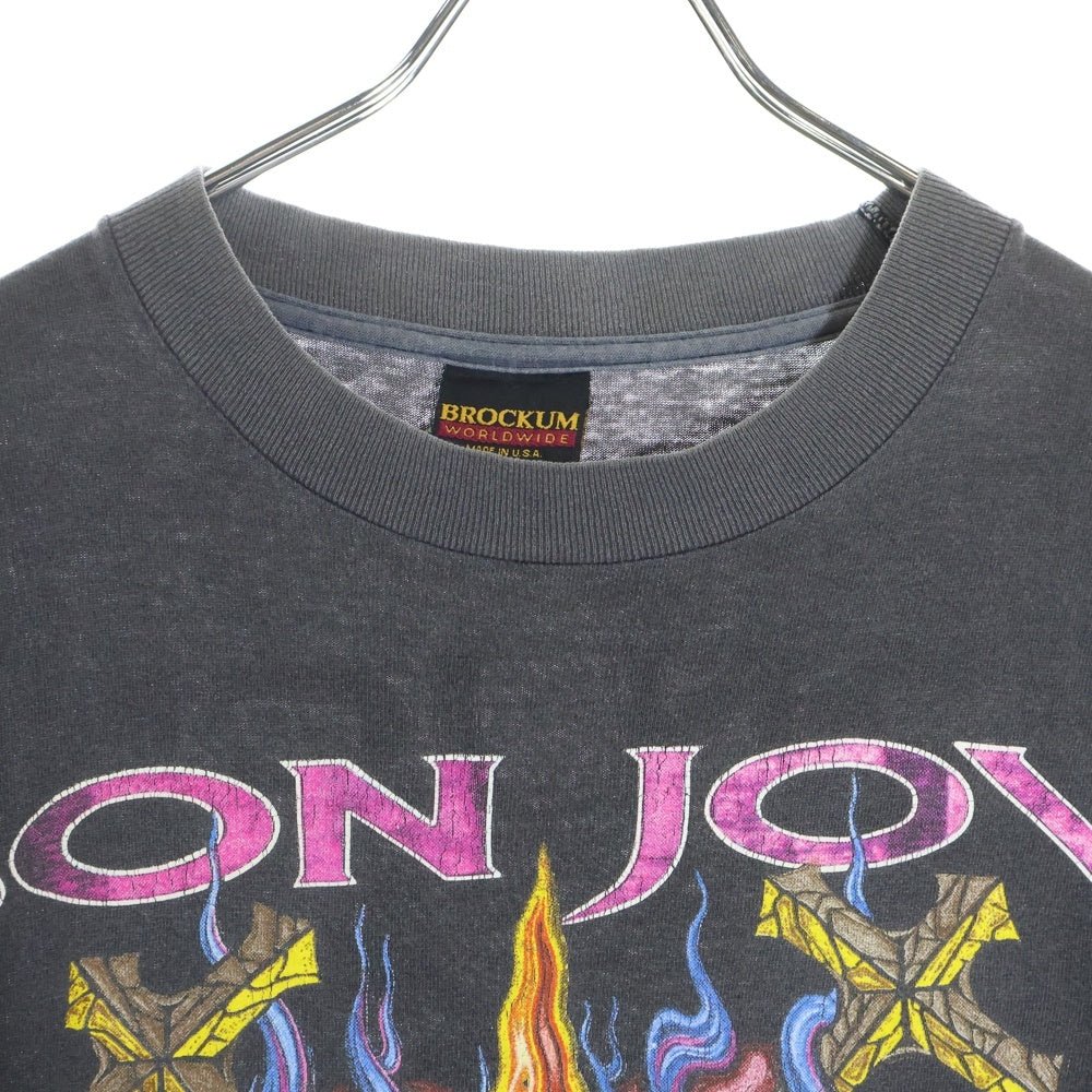 VINTAGE(ヴィンテージ) 90's BON JOVI KEEP THE FAITH WORLD TOUR ボンジョビ キープ ザ フェイス ツアーT Tシャツ 半袖カットソー 両面プリント ブラック