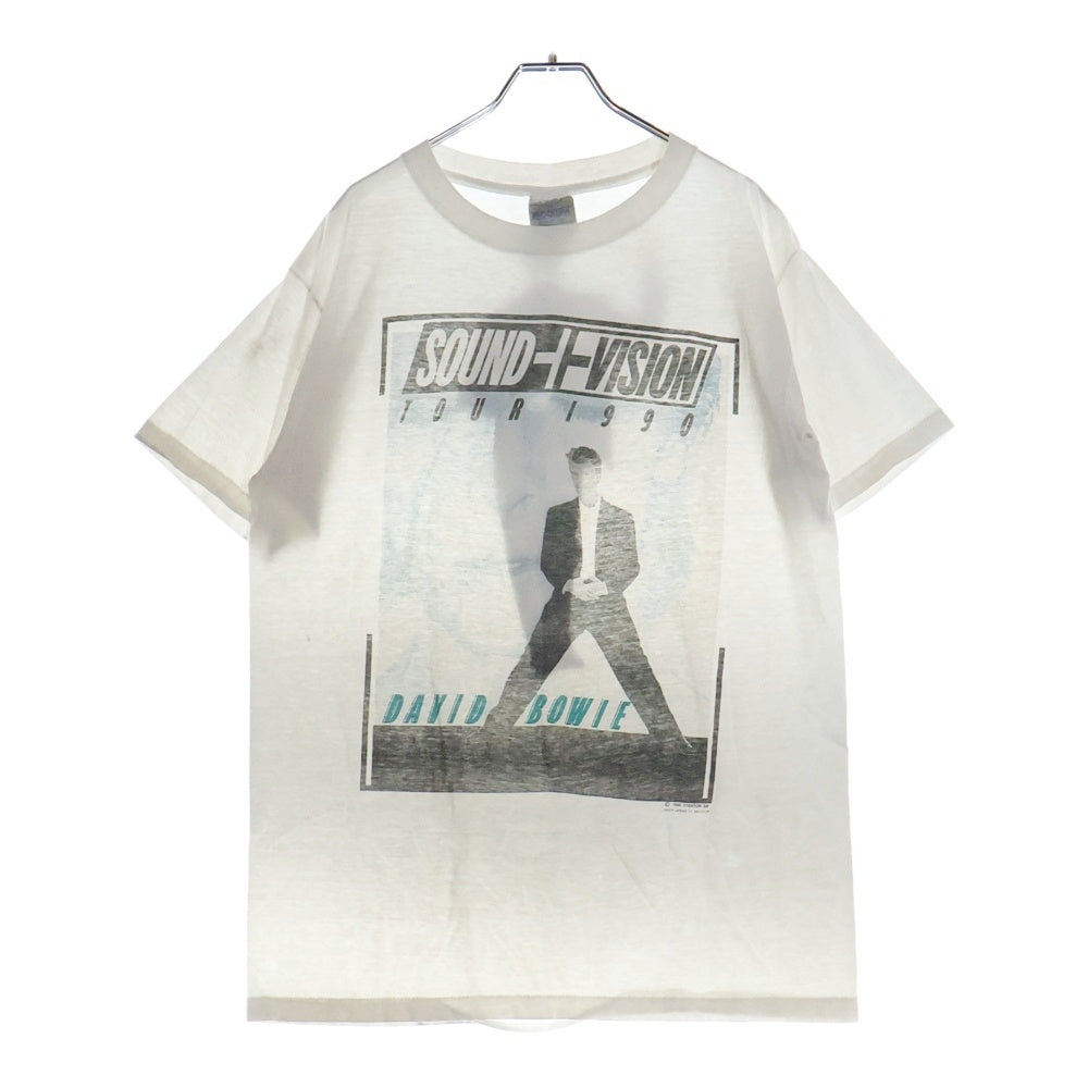 VINTAGE(ヴィンテージ) 90's David Bowie Sound+Vision Tour デヴィッド ボウイ サウンドヴィジョン ツアーT Tシャツ 半袖カットソー 両面プリント ホワイト
