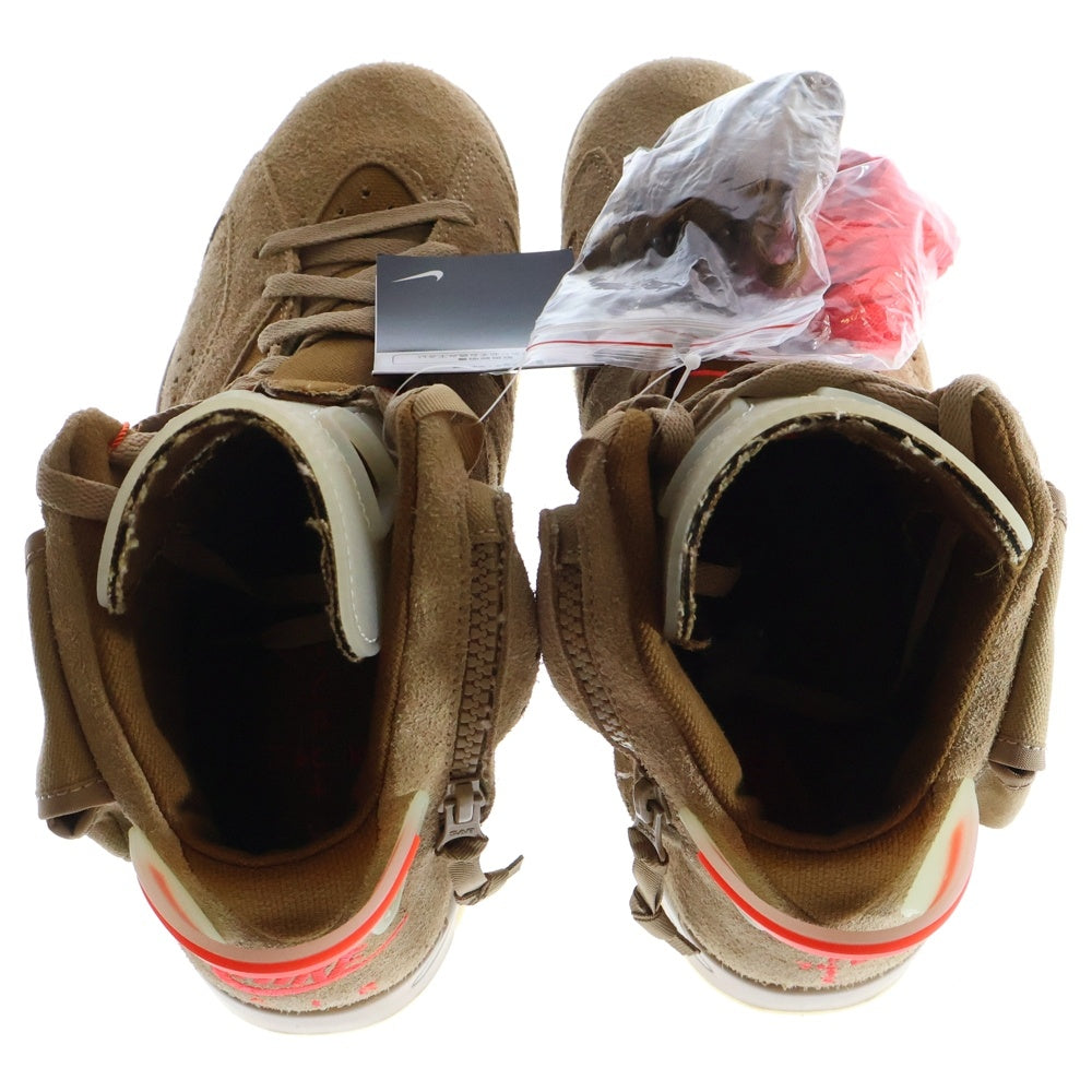 NIKE(ナイキ) Travis Scott Air Jordan 6 British Khaki DH0690-200 トラヴィススコット エアジョーダン6 ブリティッシュカーキ ハイカットスニーカー ブラウン US10/28.0cm