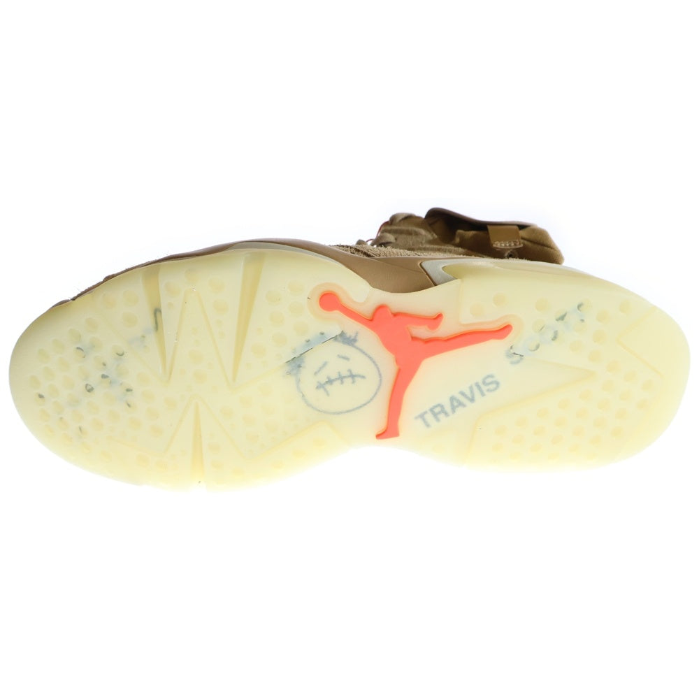 NIKE(ナイキ) Travis Scott Air Jordan 6 British Khaki DH0690-200 トラヴィススコット エアジョーダン6 ブリティッシュカーキ ハイカットスニーカー ブラウン US10/28.0cm