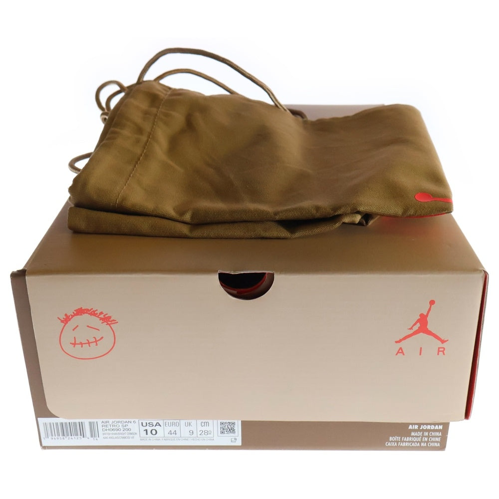 NIKE(ナイキ) Travis Scott Air Jordan 6 British Khaki DH0690-200 トラヴィススコット エアジョーダン6 ブリティッシュカーキ ハイカットスニーカー ブラウン US10/28.0cm