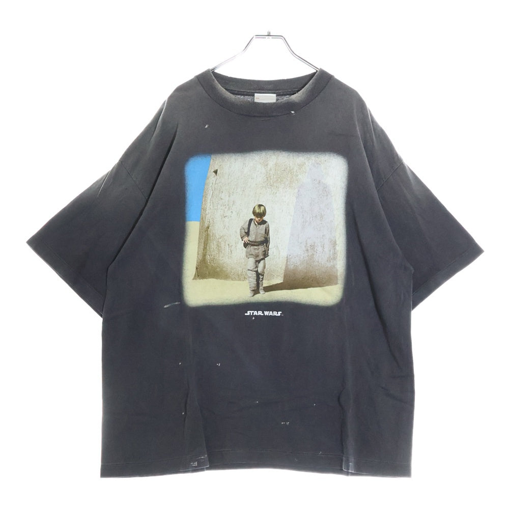 SAINT MICHAEL(セントマイケル) 25SS ×STAR WARS ANAKIN TEE スターウォーズ アナキン ヴィンテージ加工 プリント半袖Tシャツ クルーネックカットソー ブラック SM-HR8-0000-C63