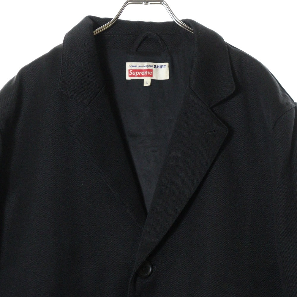 SUPREME(シュプリーム) ×COMME des GARCONS SHIRT Wool Blend Overcoat コムデギャルソンシャツコラボ ウールブレンドオーバーコート ブラック J7FW18