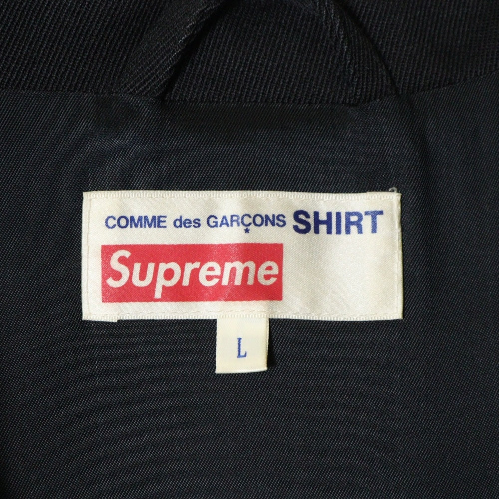 SUPREME(シュプリーム) ×COMME des GARCONS SHIRT Wool Blend Overcoat コムデギャルソンシャツコラボ ウールブレンドオーバーコート ブラック J7FW18