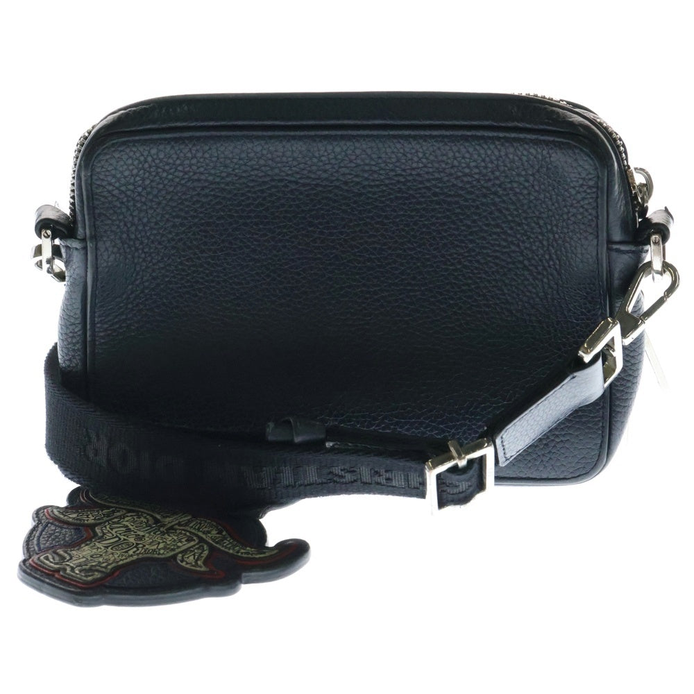 DIOR(ディオール) ×Shawn Stussy ショーンステューシー ロゴプリント レザーショルダーバッグ ネイビー 2ESBC119GDS