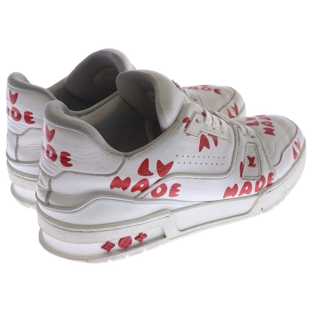 LOUIS VUITTON(ルイヴィトン) ×NIGO LVトレイナーライン レザーローカットスニーカー ホワイト/レッド FD0291
