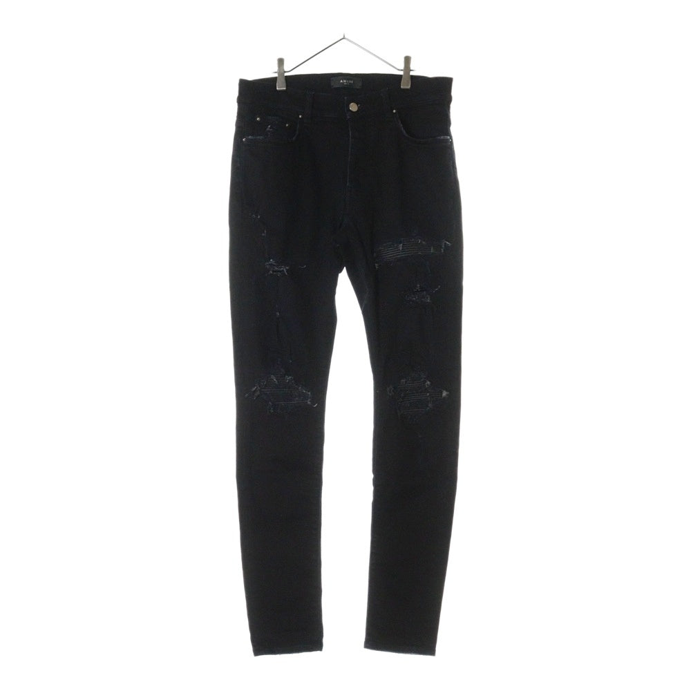 AMIRI(アミリ) MX1 JEANS 蛇腹切替ダメージ加工バイカースキニーデニムパンツ ブラック