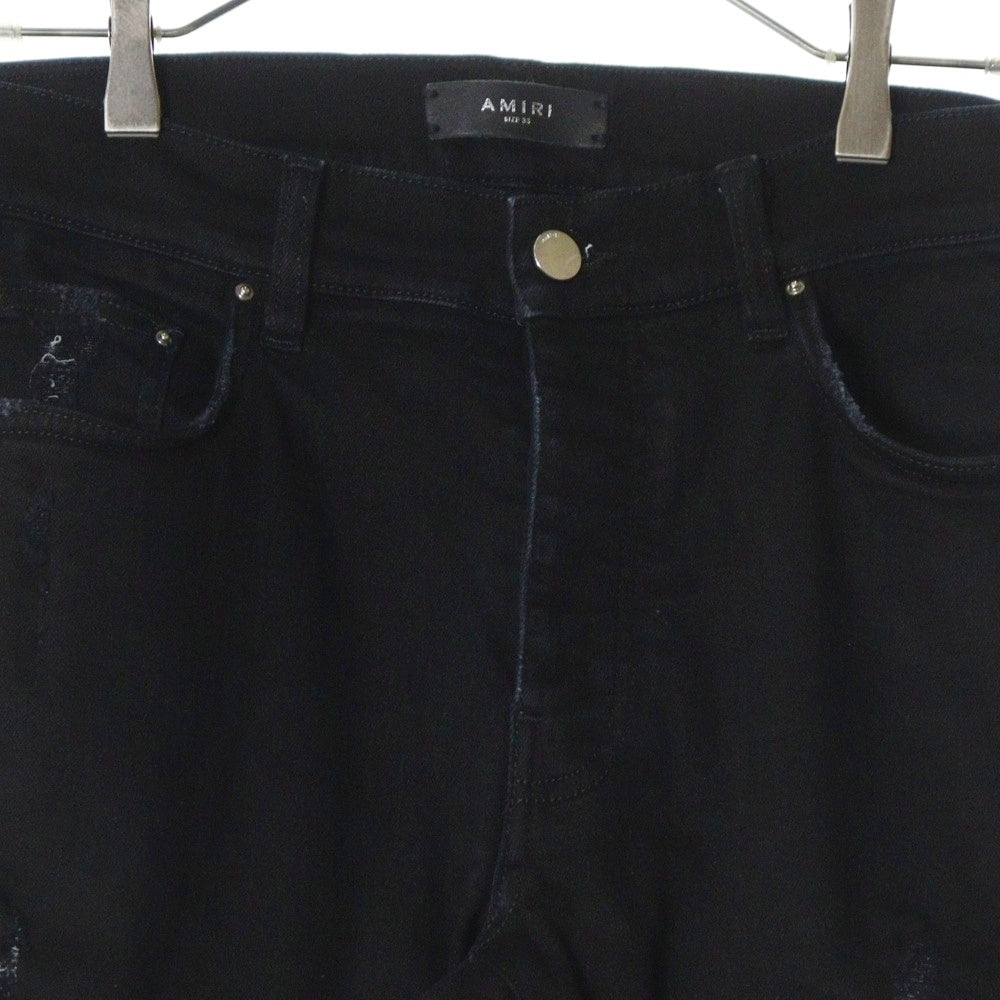 AMIRI(アミリ) MX1 JEANS 蛇腹切替ダメージ加工バイカースキニーデニムパンツ ブラック