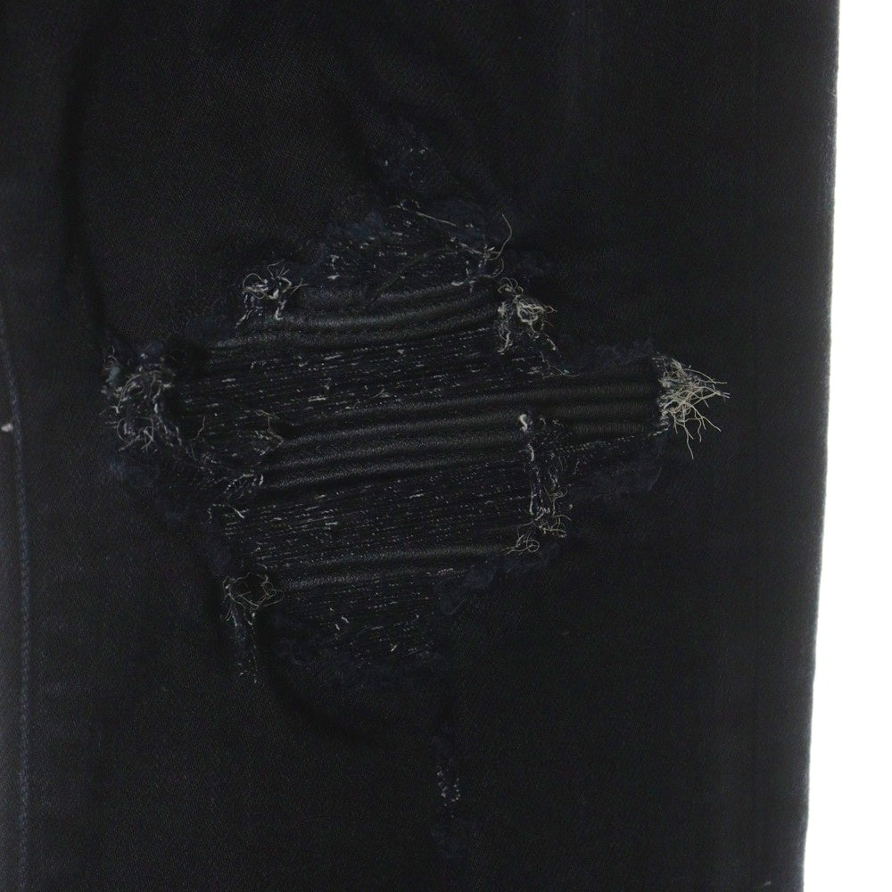 AMIRI(アミリ) MX1 JEANS 蛇腹切替ダメージ加工バイカースキニーデニムパンツ ブラック