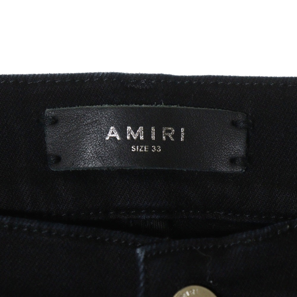 AMIRI(アミリ) MX1 JEANS 蛇腹切替ダメージ加工バイカースキニーデニムパンツ ブラック
