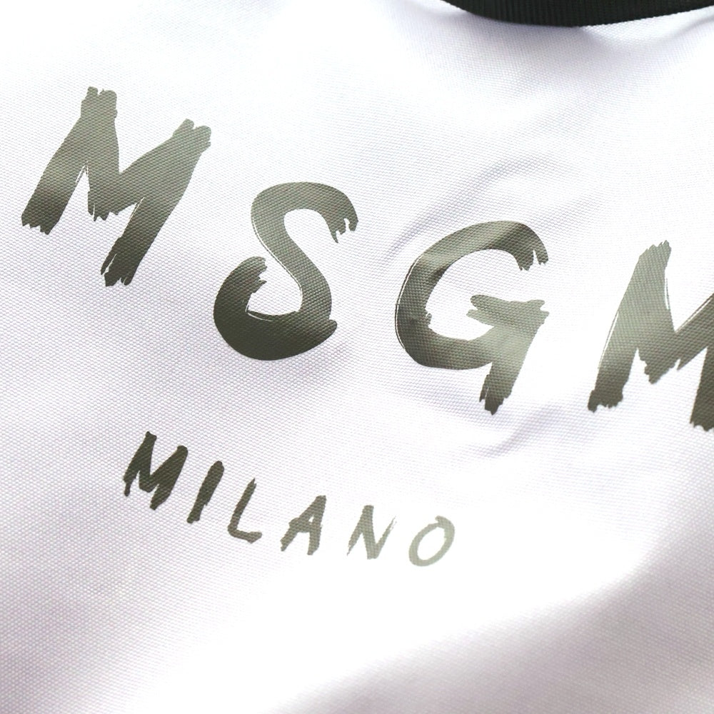 MSGM(エムエスジーエム) アイコニックロゴ トートバッグ ハンドバッグ キャンバス パープル