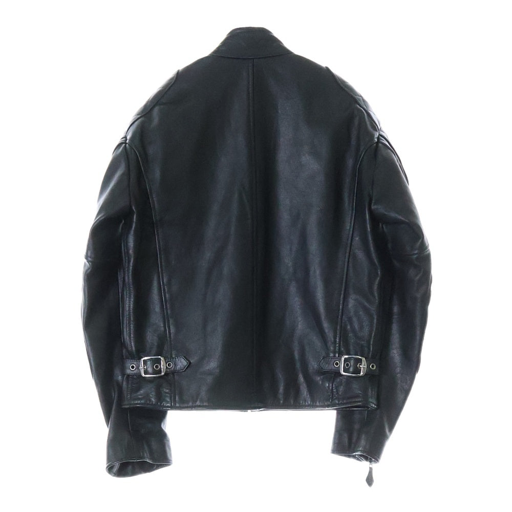 NO BRAND(ノーブランド) MOTO FIELD モトフィールド シングルレザージャケット ショルダーパッチ ブラック