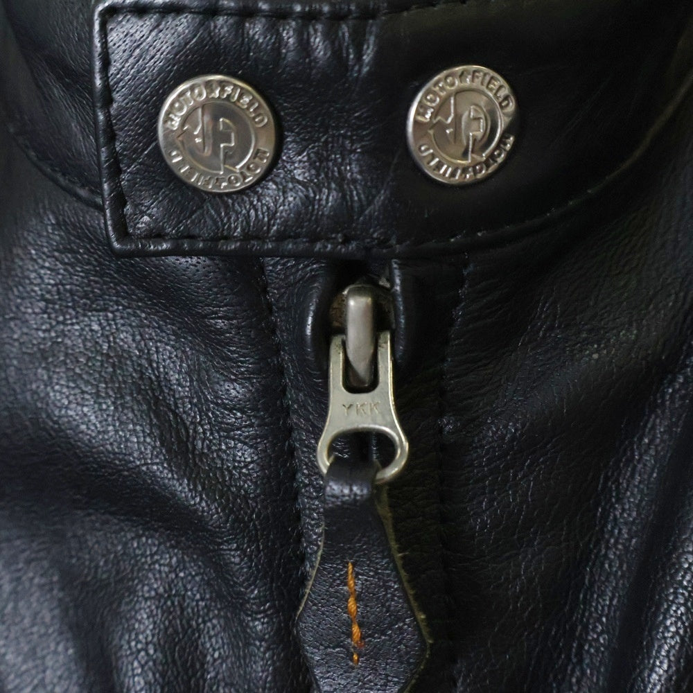 NO BRAND(ノーブランド) MOTO FIELD モトフィールド シングルレザージャケット ショルダーパッチ ブラック