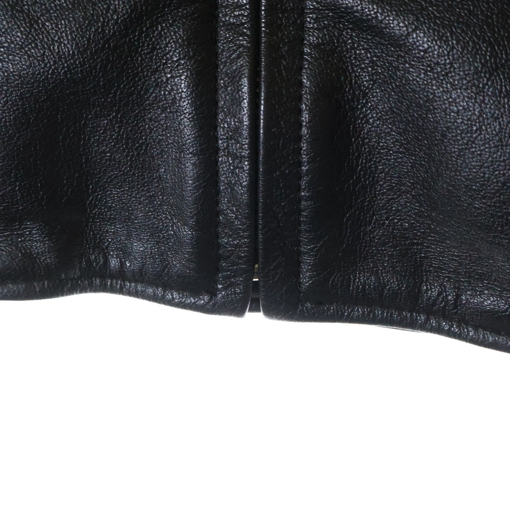 NO BRAND(ノーブランド) MOTO FIELD モトフィールド シングルレザージャケット ショルダーパッチ ブラック