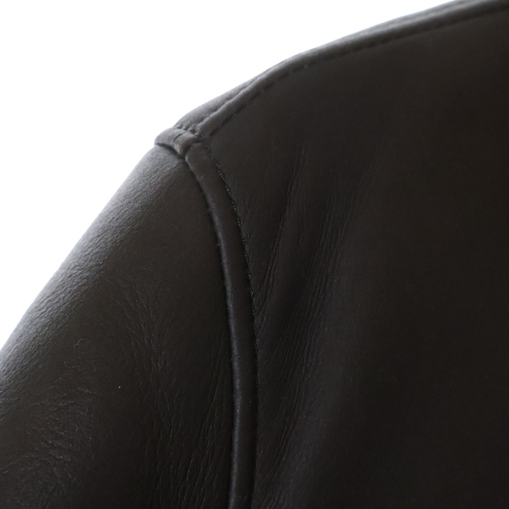 COACH(コーチ) シアリングムートン レザートラッカージャケット ブラウン