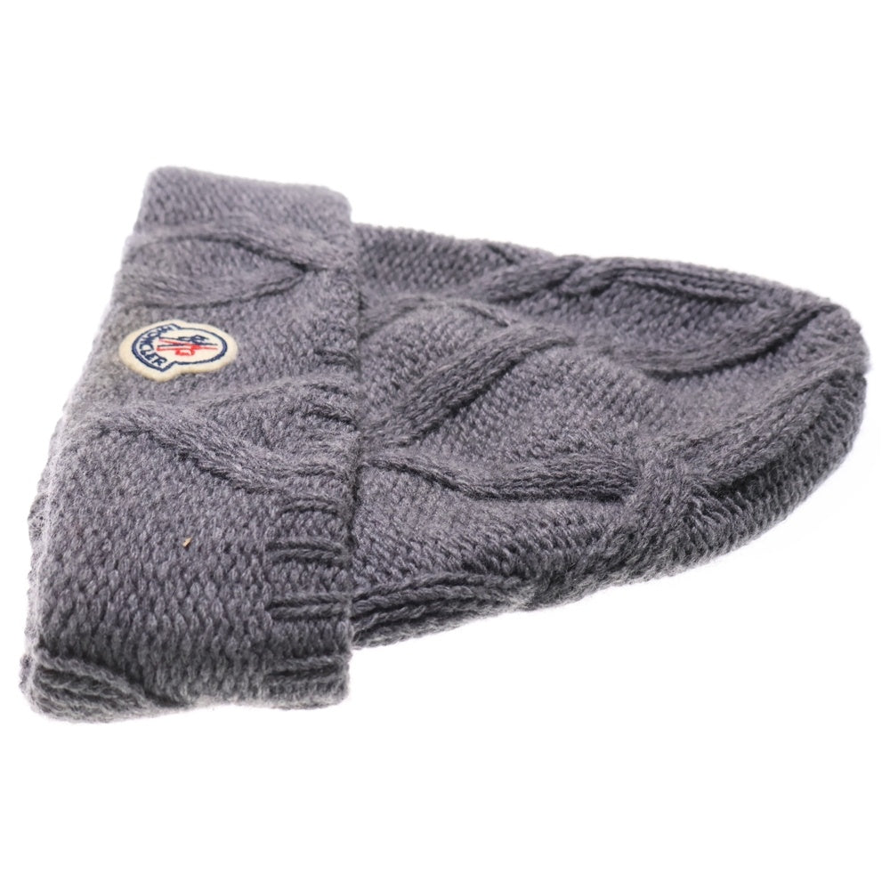 MONCLER(モンクレール) 23AW BERRETTO TRICOT ワッペン付き ニットキャップ ビーニー グレー I20913B00035