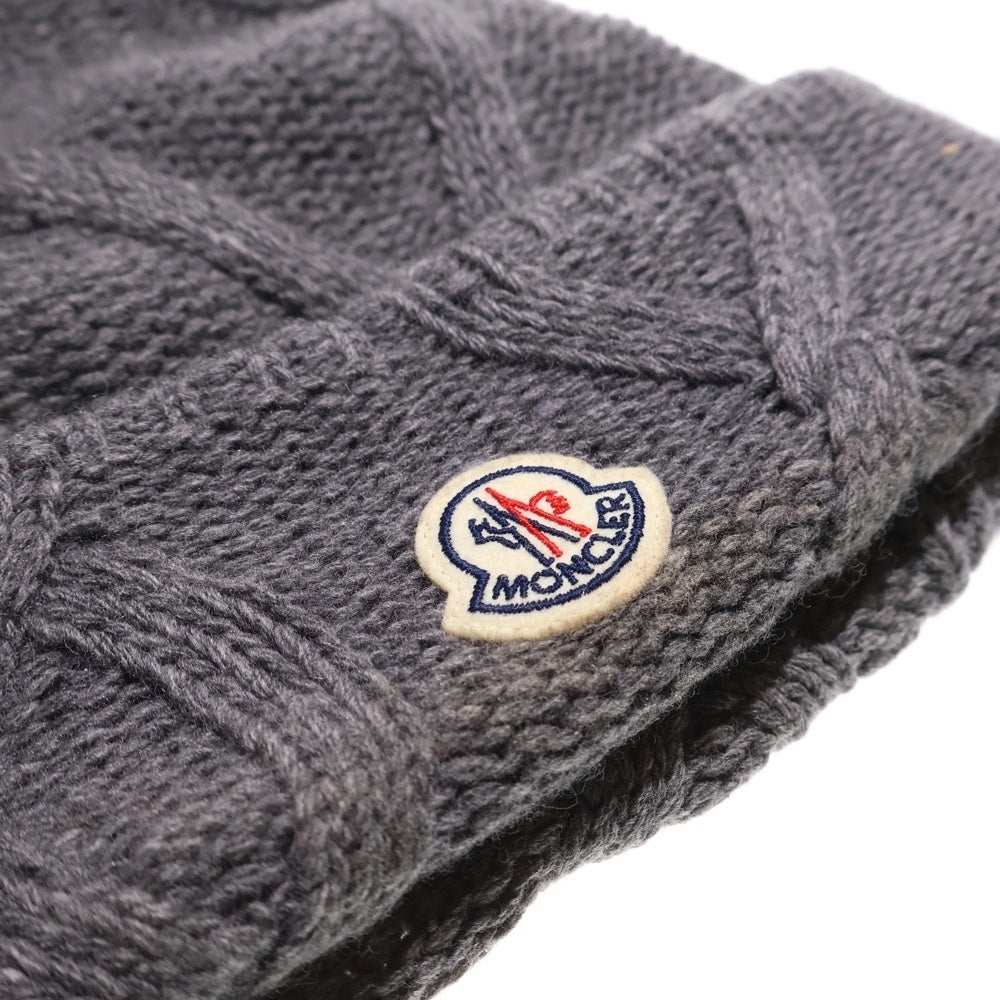 MONCLER(モンクレール) 23AW BERRETTO TRICOT ワッペン付き ニットキャップ ビーニー グレー I20913B00035