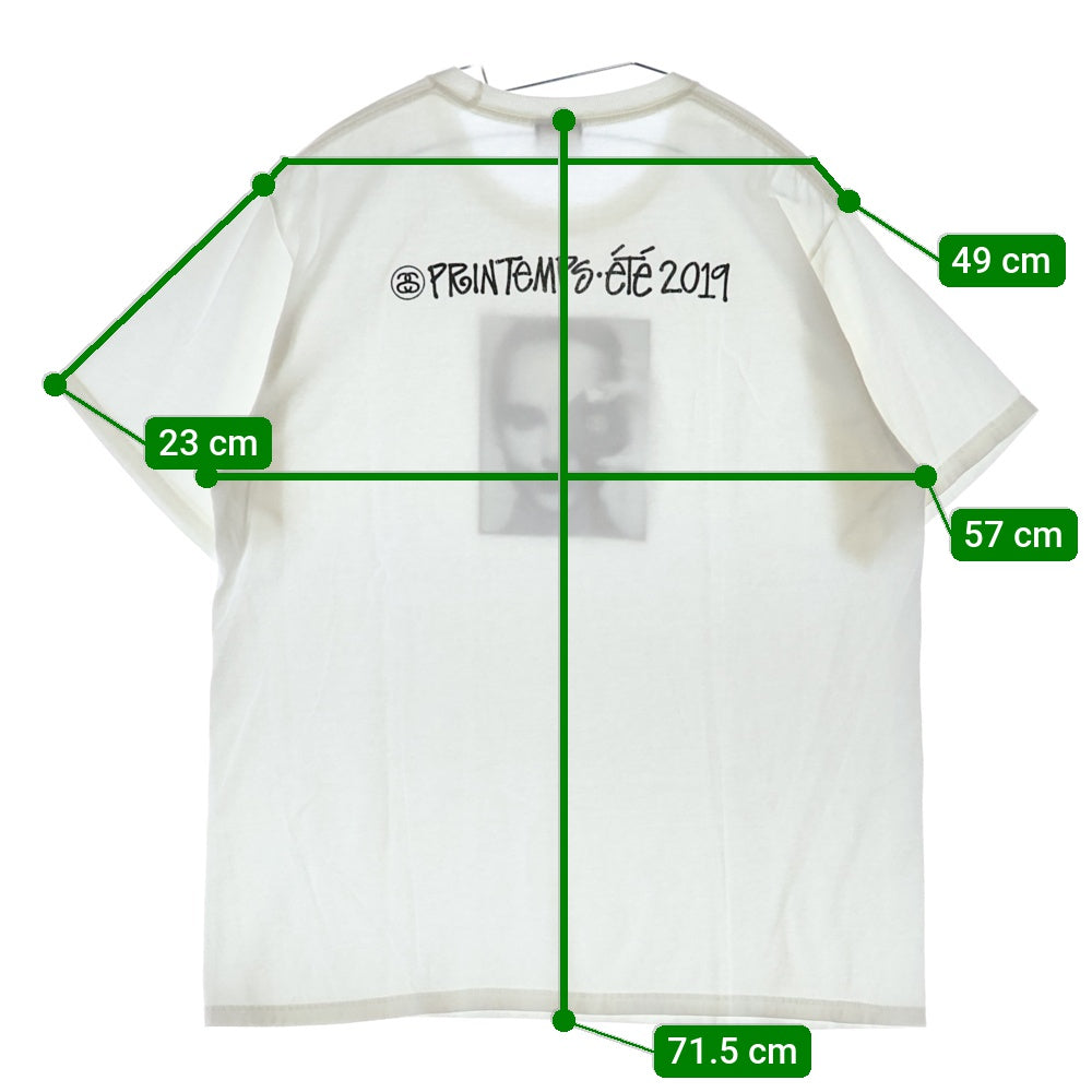 STUSSY(ステューシー) 追悼 プリント半袖Tシャツ クルーネックカットソー ホワイト