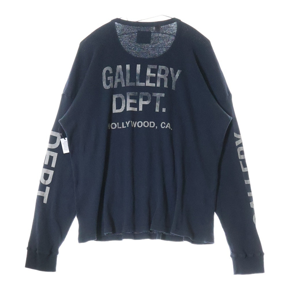 GALLERY DEPT.(ギャラリーデプト) サーマル 袖プリント長袖カットソー ワッフル ネイビー