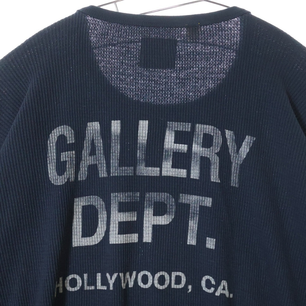 GALLERY DEPT.(ギャラリーデプト) サーマル 袖プリント長袖カットソー ワッフル ネイビー
