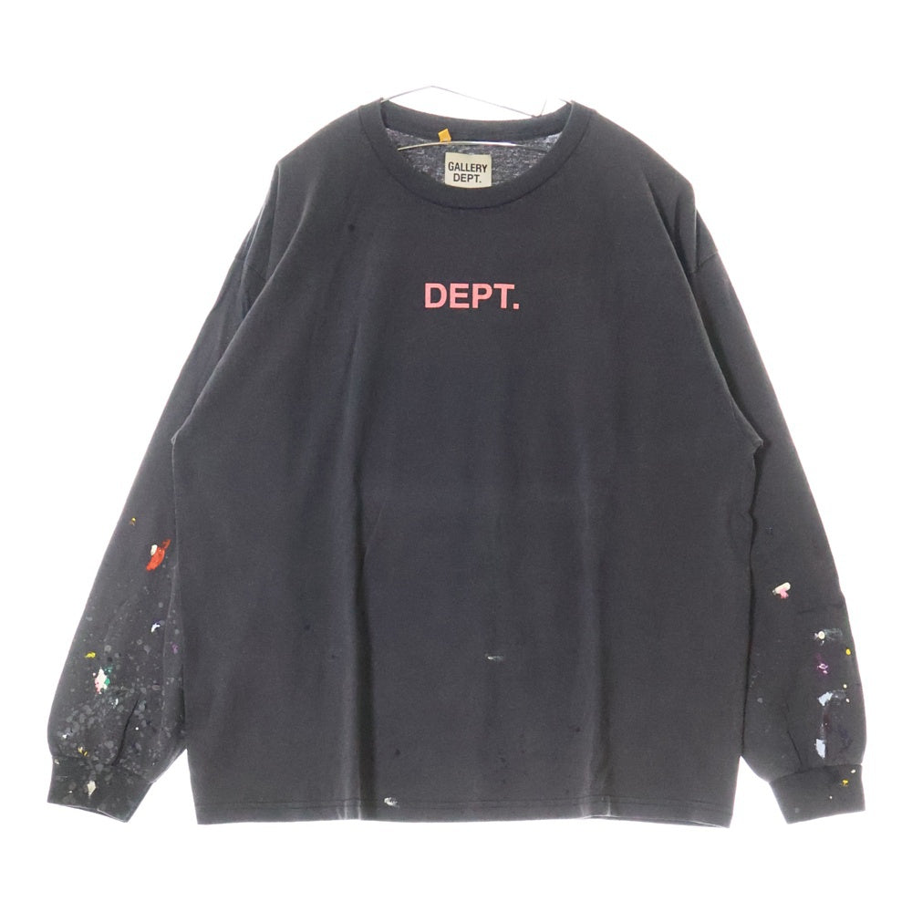 GALLERY DEPT.(ギャラリーデプト) ペイント加工 ロゴプリント長袖Tシャツ ロングスリーブカットソー ブラック