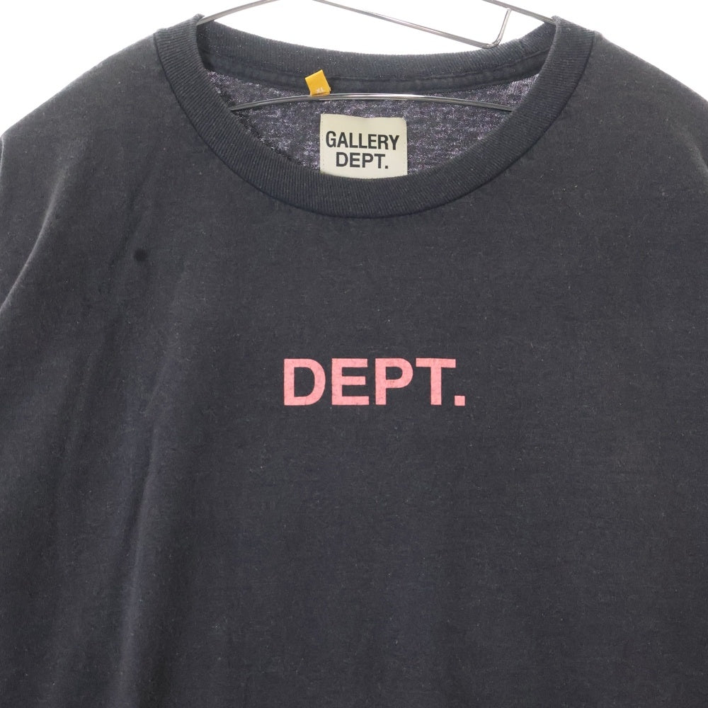 GALLERY DEPT.(ギャラリーデプト) ペイント加工 ロゴプリント長袖Tシャツ ロングスリーブカットソー ブラック