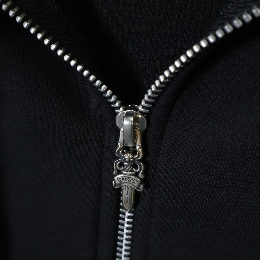 CHROME HEARTS(クロムハーツ) HORSESHOE ZIP UP HOODIE ホースシュー アームフローラル プリント ジップアップ スウェットパーカー ブラック