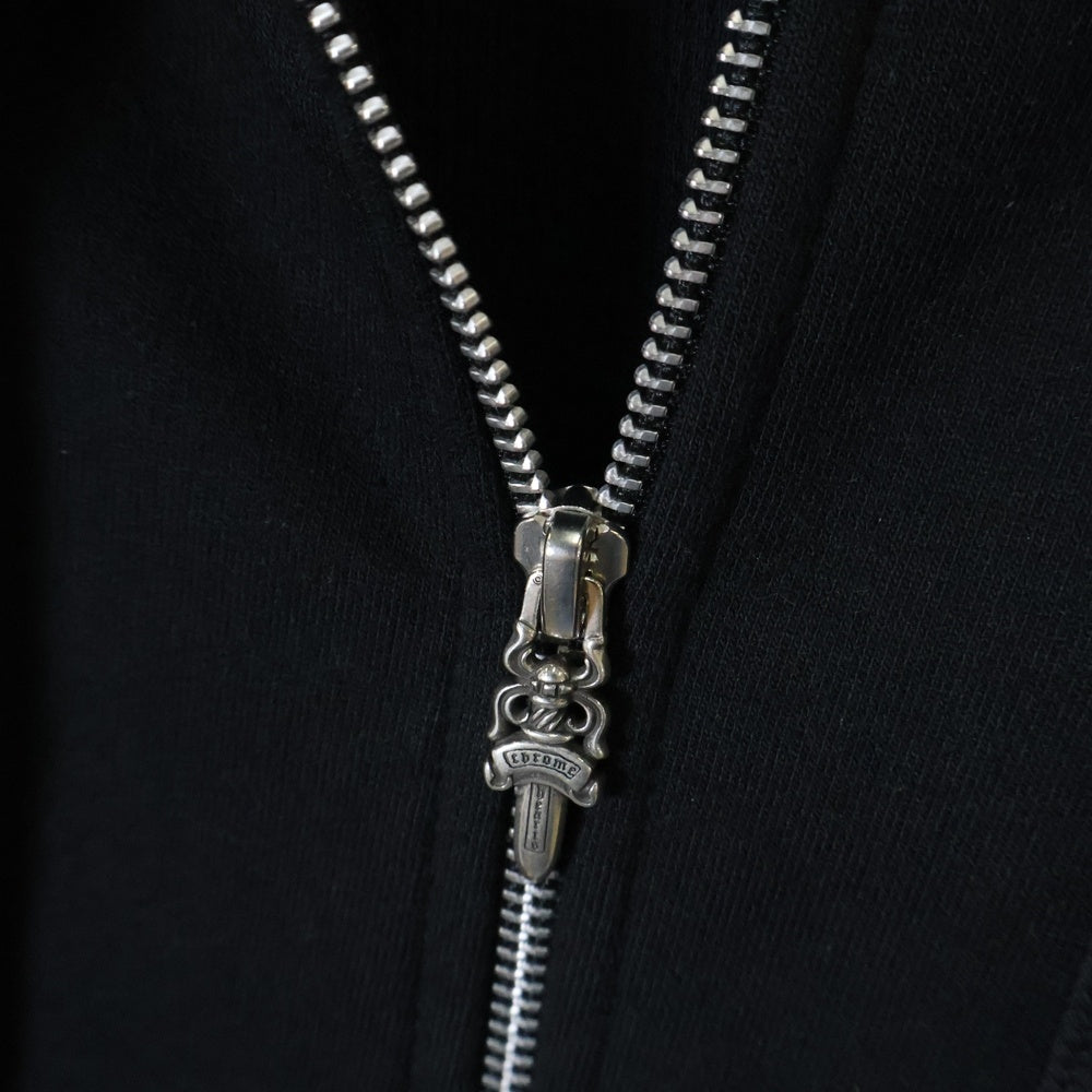 CHROME HEARTS(クロムハーツ) HORSESHOE ZIP UP HOODIE ホースシュー アームフローラル プリント ジップアップ スウェットパーカー ブラック
