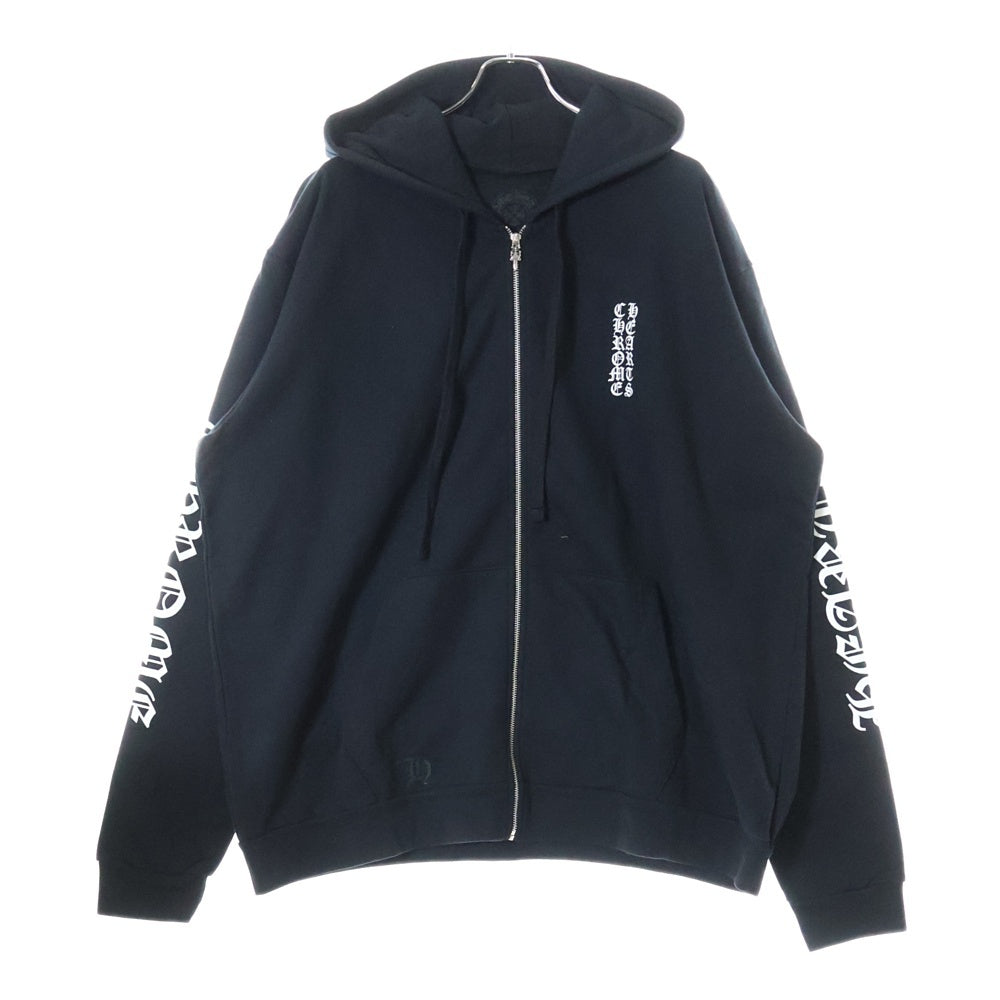 CHROME HEARTS(クロムハーツ) SWTSHRT HD ZIP アームロゴ ジップアップパーカー スウェット ブラック