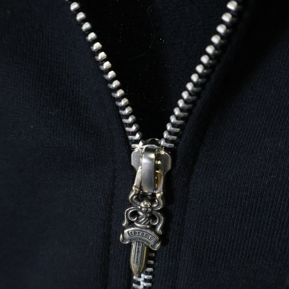 CHROME HEARTS(クロムハーツ) SWTSHRT HD ZIP アームロゴ ジップアップパーカー スウェット ブラック