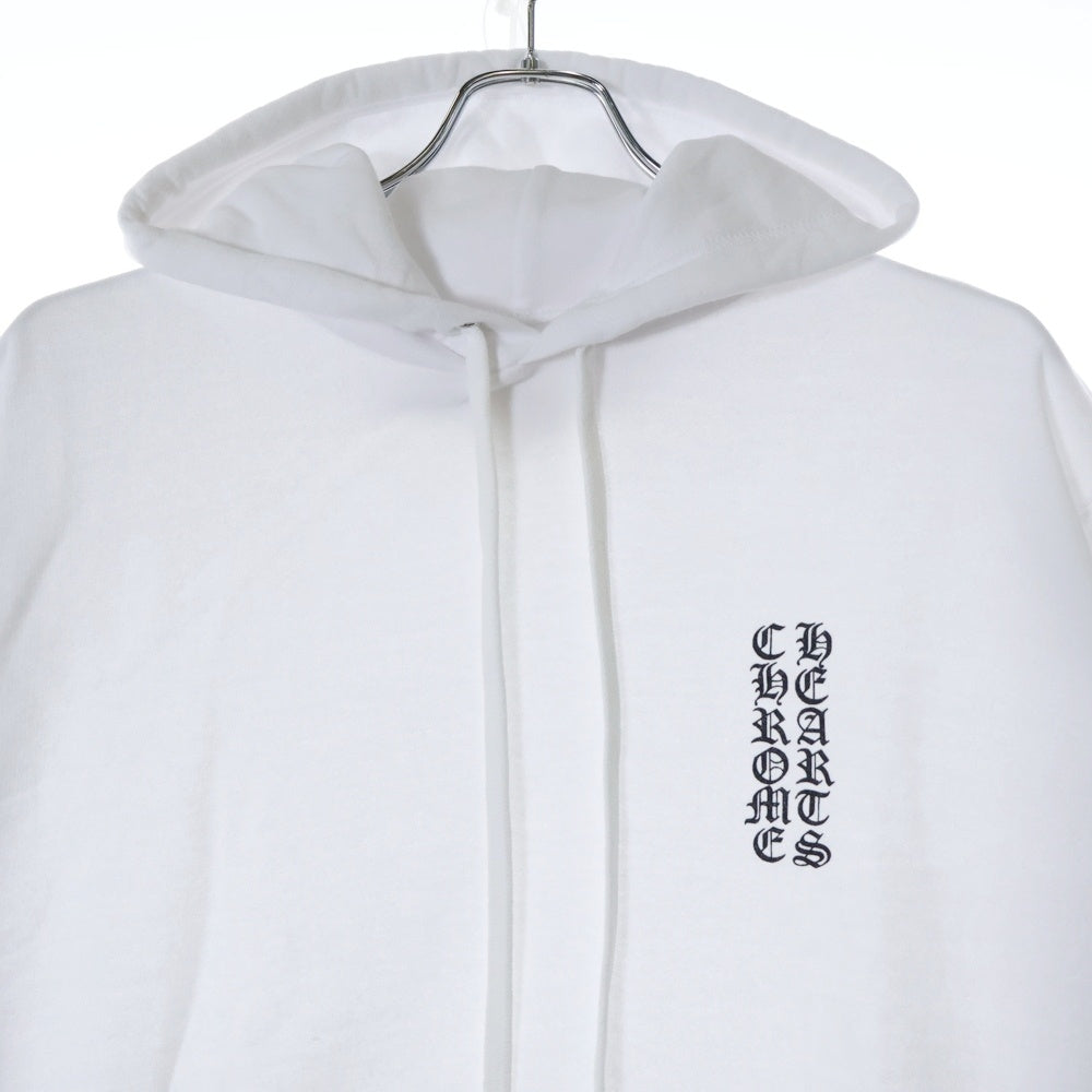 CHROME HEARTS(クロムハーツ) SWTSHRT PLVR バーティカルロゴ 袖プリントプルオーバースウェットパーカー ホワイト