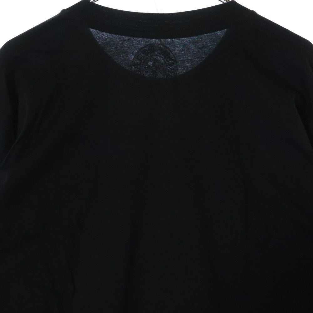 CHROME HEARTS(クロムハーツ) CH T-SHRT 1 ネックロゴプリント クルーネック長袖Tシャツ ブラック/ブルー