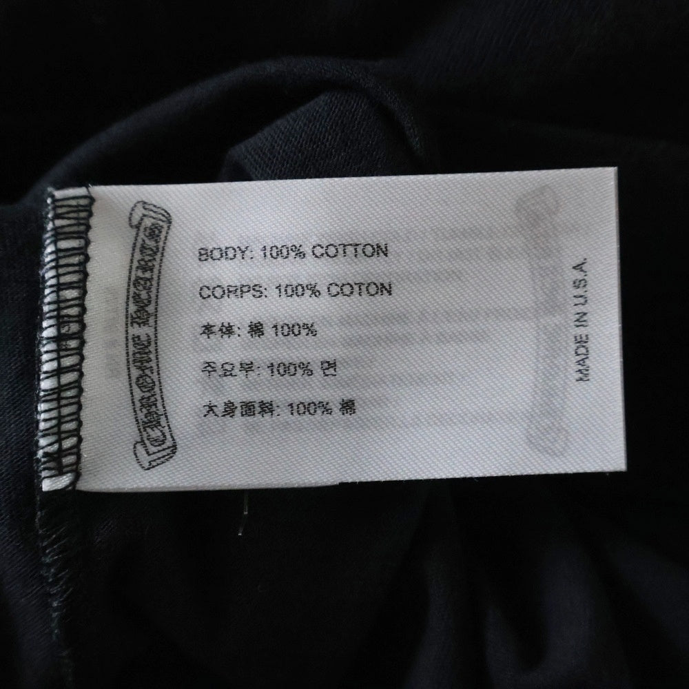 CHROME HEARTS(クロムハーツ) CH T-SHRT 1 ネックロゴプリント クルーネック長袖Tシャツ ブラック/ブルー