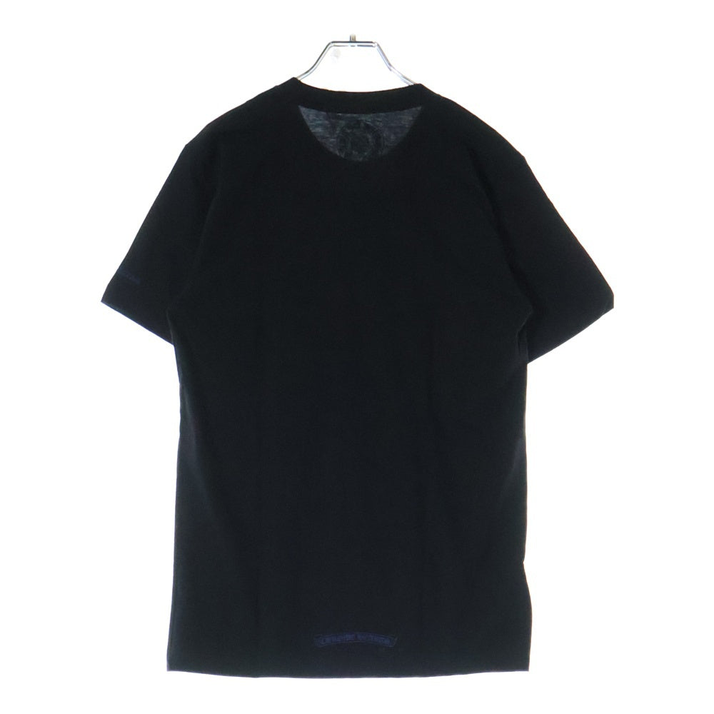 CHROME HEARTS(クロムハーツ) CH T-SHRT 1 ネックロゴプリント クルーネック半袖Tシャツ ブラック/ブルー