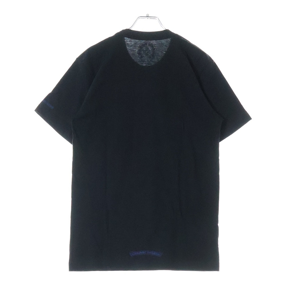 CHROME HEARTS(クロムハーツ) CH T-SHRT 1 ネックロゴプリント クルーネック半袖Tシャツ ブラック/ブルー