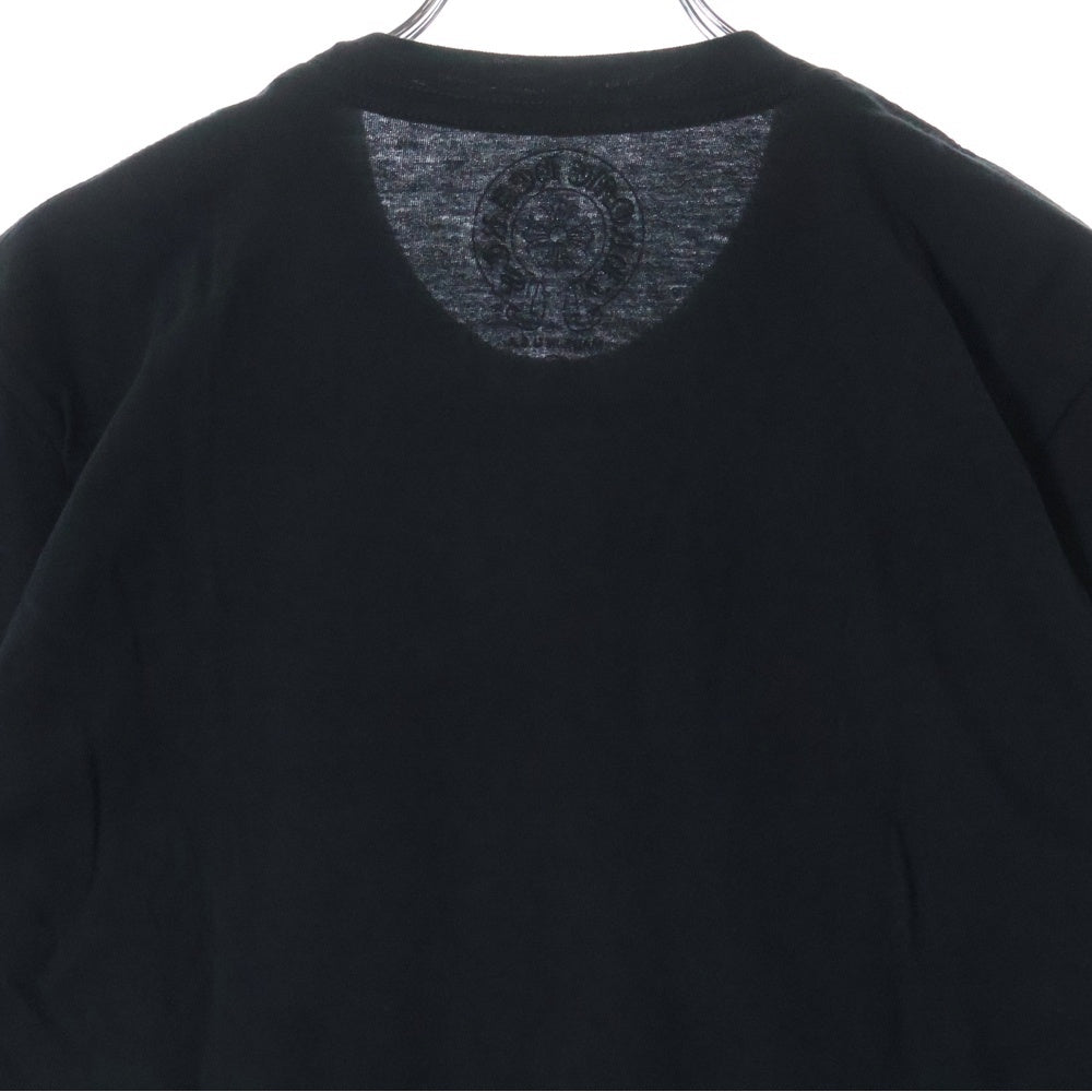 CHROME HEARTS(クロムハーツ) CH T-SHRT 1 ネックロゴプリント クルーネック半袖Tシャツ ブラック/ブルー