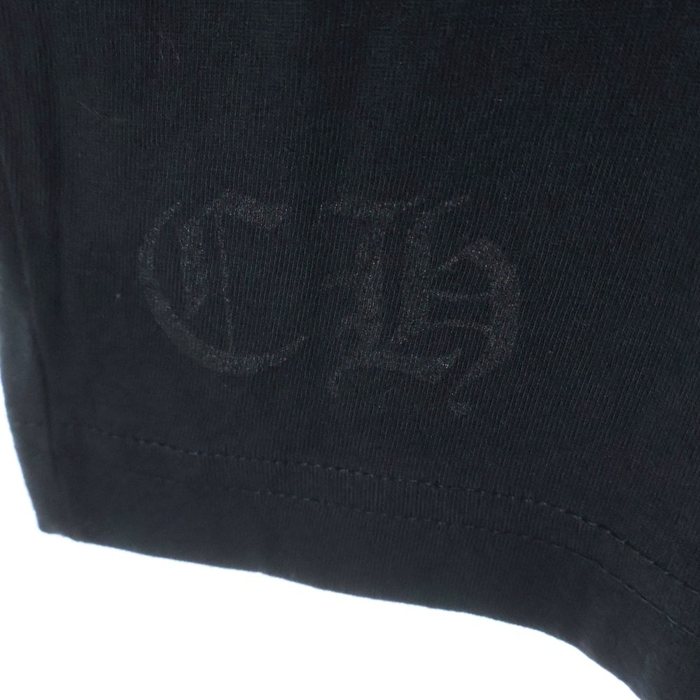CHROME HEARTS(クロムハーツ) CH T-SHRT 1 ネックロゴプリント クルーネック半袖Tシャツ ブラック/ブルー