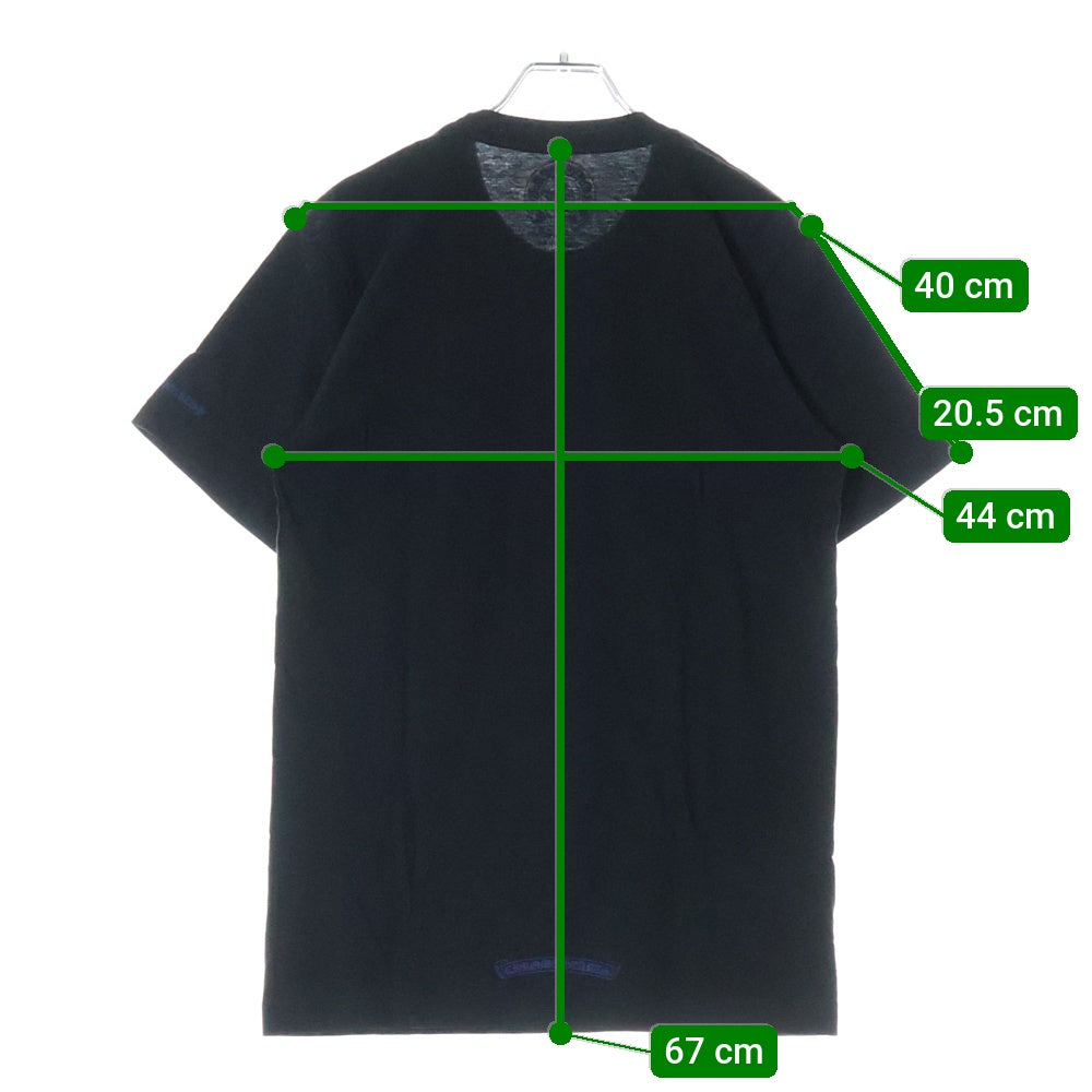 CHROME HEARTS(クロムハーツ) CH T-SHRT 1 ネックロゴプリント クルーネック半袖Tシャツ ブラック/ブルー