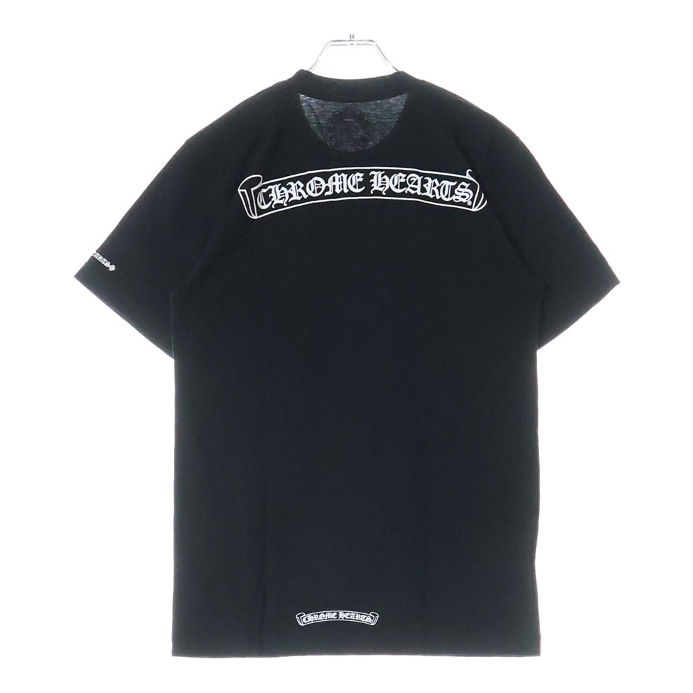 CHROME HEARTS(クロムハーツ) CH T-SHIRT スクロールラベルプリント クルーネック ポケット 半袖Tシャツ カットソー ブラック