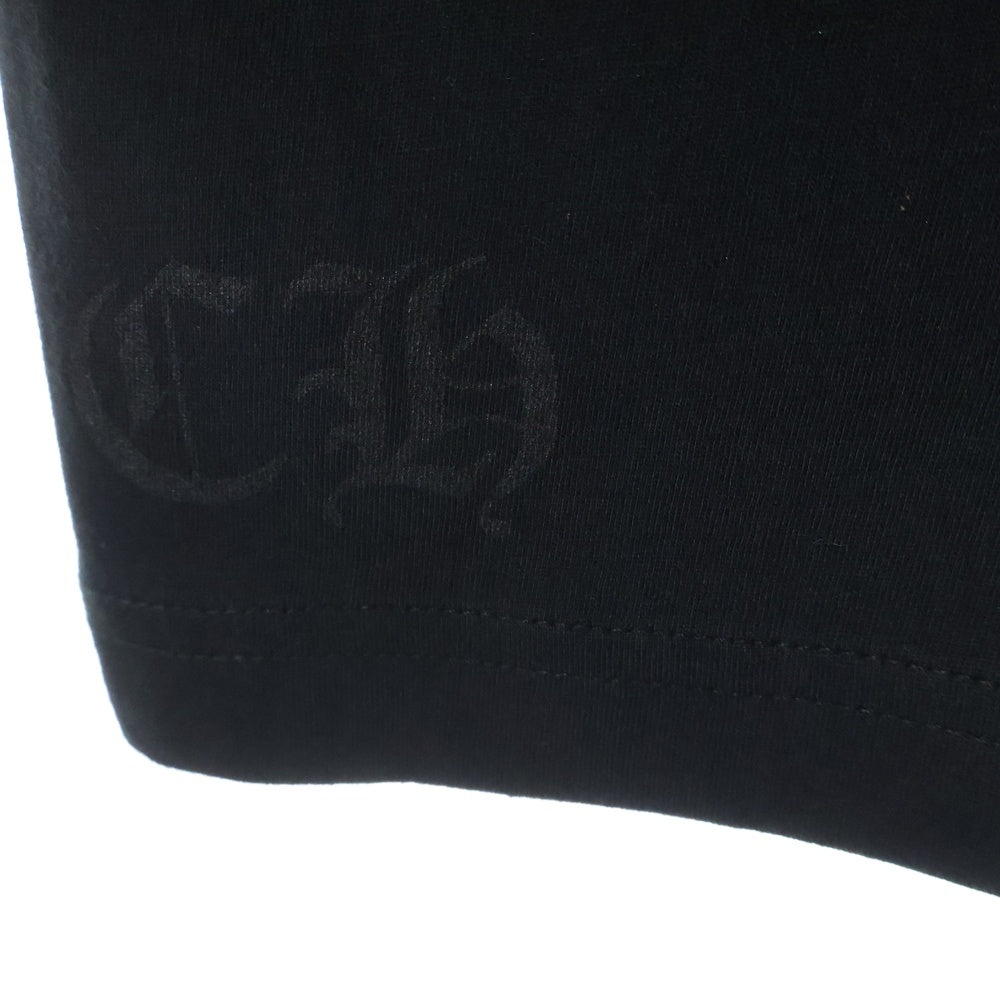 CHROME HEARTS(クロムハーツ) CH T-SHIRT スクロールラベルプリント クルーネック ポケット 半袖Tシャツ カットソー ブラック