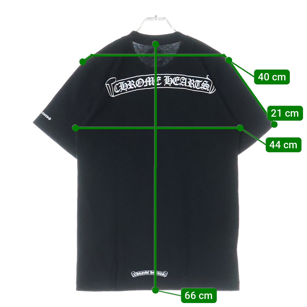 CHROME HEARTS(クロムハーツ) CH T-SHIRT スクロールラベルプリント クルーネック ポケット 半袖Tシャツ カットソー ブラック