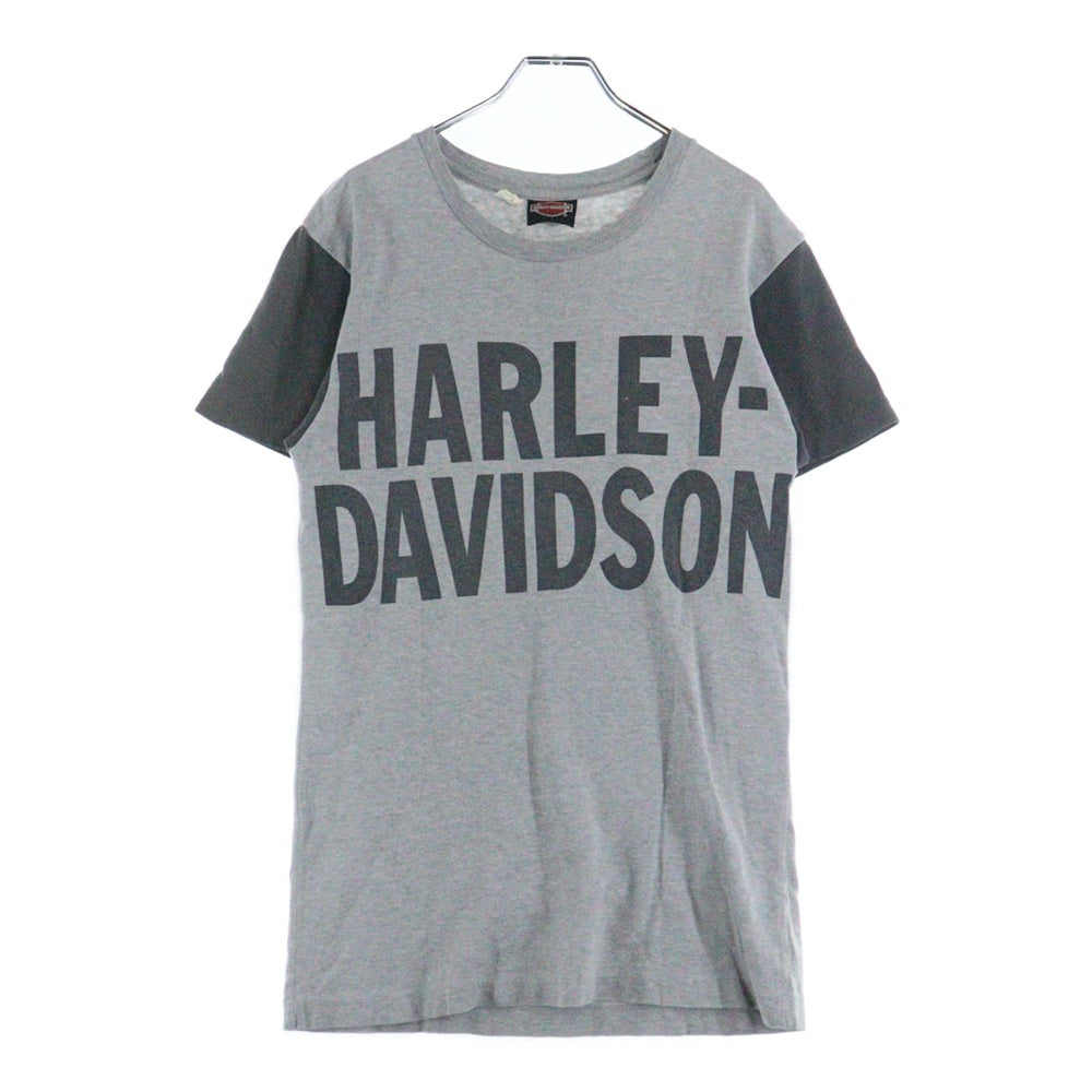 HARLEY DAVIDSON(ハーレーダビッドソン) フロントプリント クルーネック 半袖Tシャツ グレー