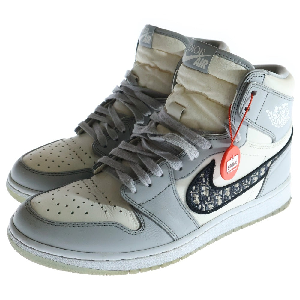 NIKE(ナイキ) ×DIOR AIR JORDAN 1 HIGH OG CN8607-002 エアジョーダン1ハイオージー ディオール ハイカットスニーカー シューズ エアディオール グレー US9/27.0cm