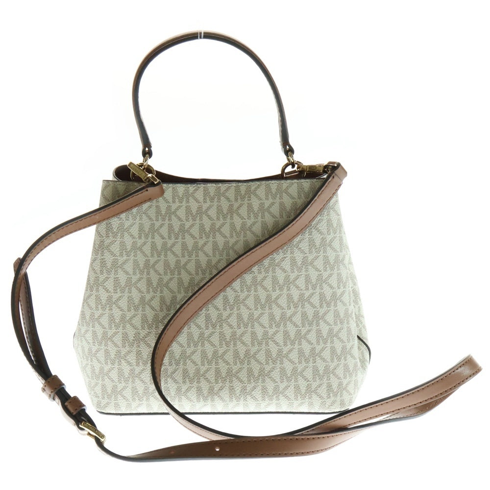 MICHAEL KORS(マイケルコース) MK総柄 2Way レザー ショルダーバッグ ハンドバッグ アイボリー/ブラウン