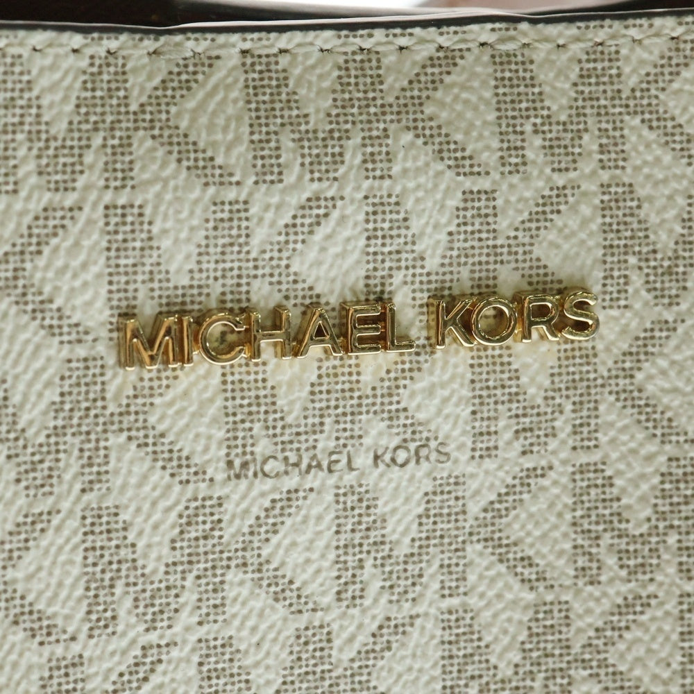 MICHAEL KORS(マイケルコース) MK総柄 2Way レザー ショルダーバッグ ハンドバッグ アイボリー/ブラウン