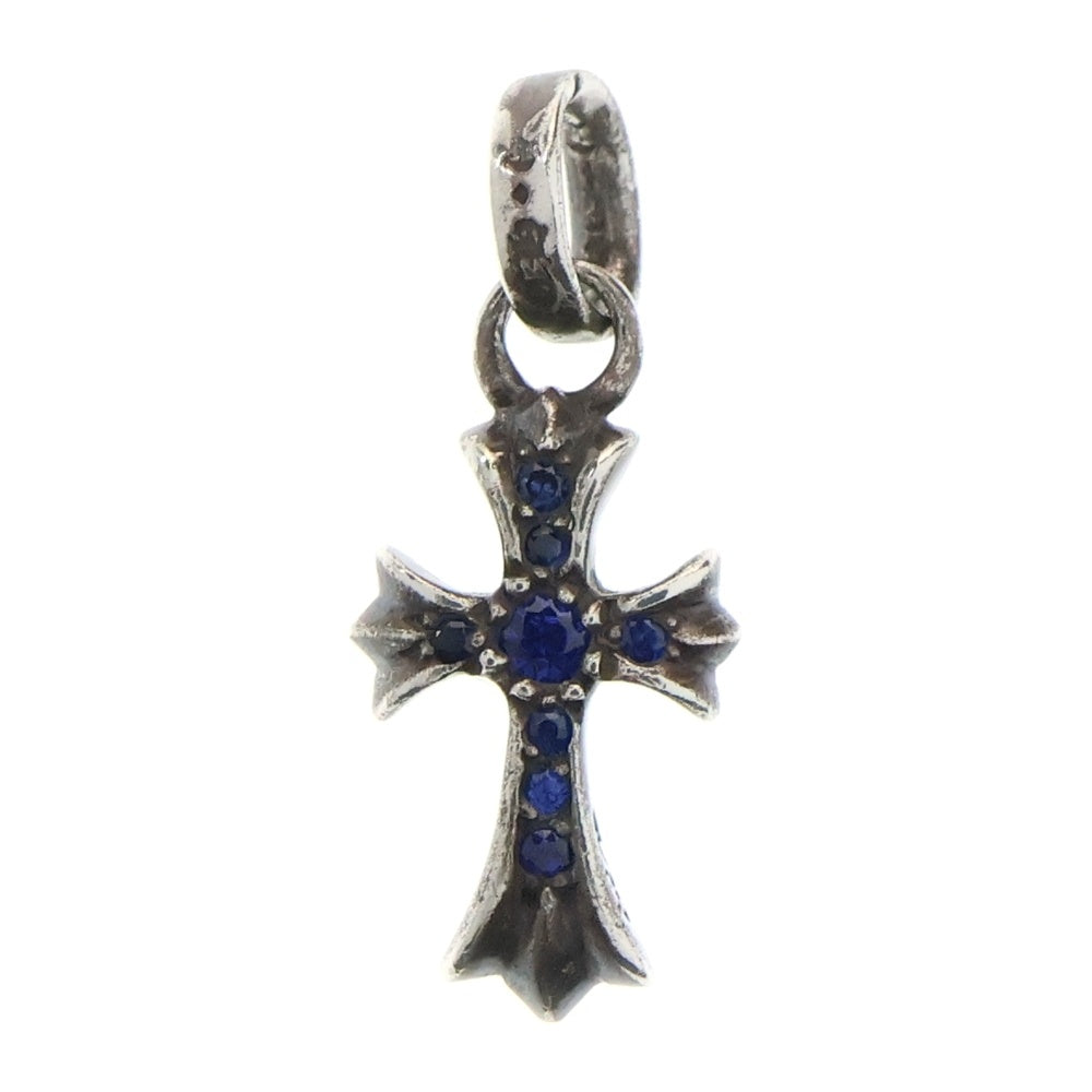 CHROME HEARTS(クロムハーツ) CRS BBYFAT P SAP ベイビーファットクロス PAVEサファイア ペンダントトップ シルバー BCA236