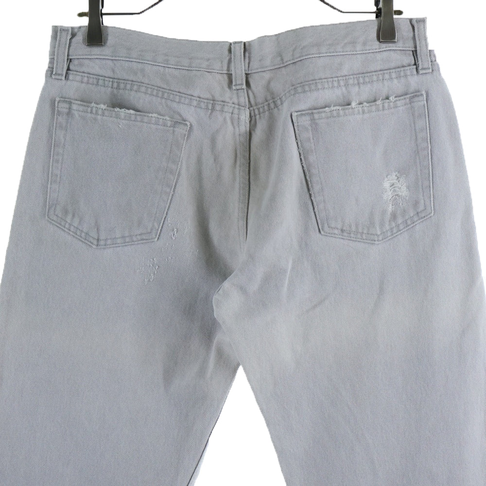 HELMUT LANG(ヘルムートラング) ダメージデニム ジーンズ ボタンフライ ホワイト