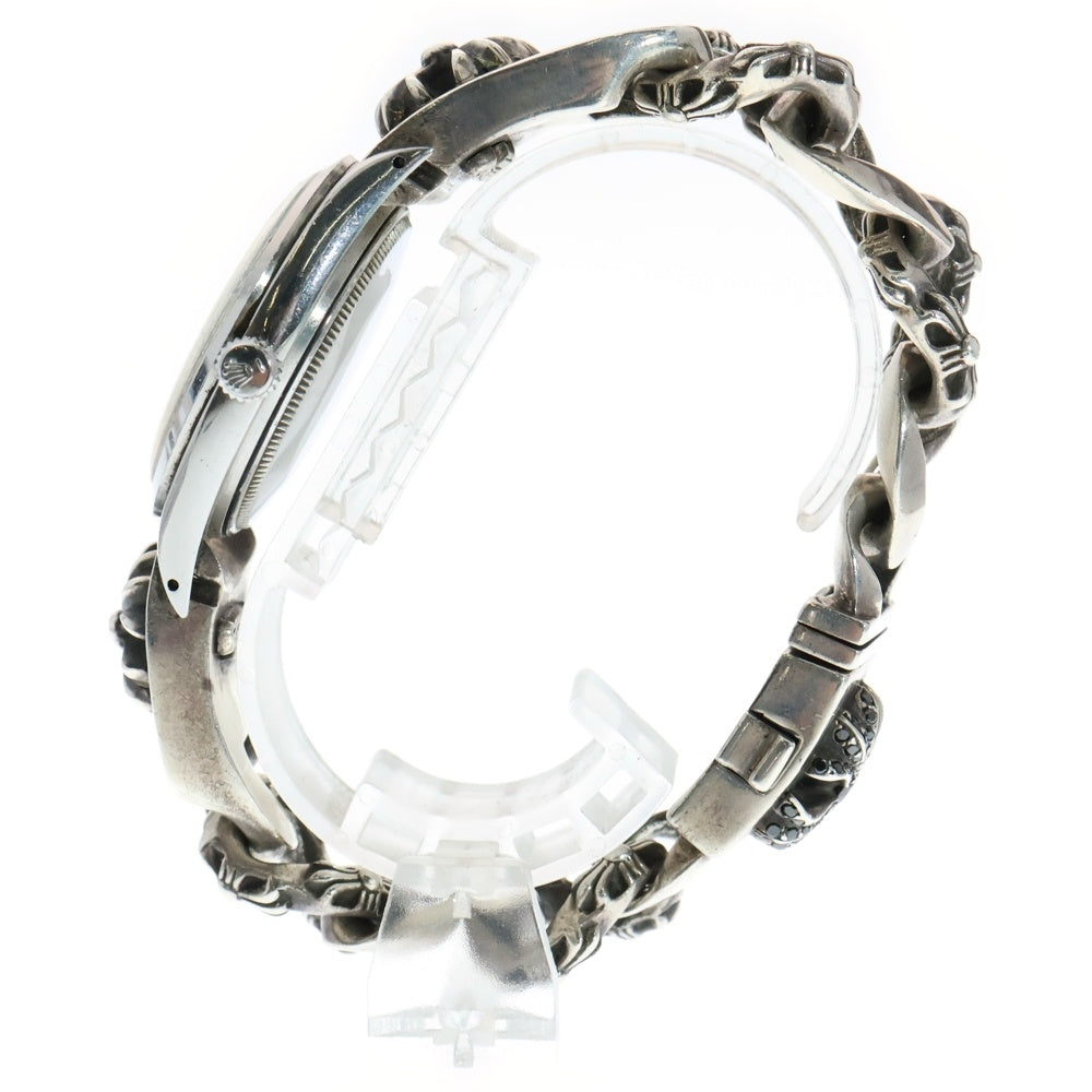 CHROME HEARTS(クロムハーツ) ×ROLEX エアキング 5504 CHプラス アフターブラックダイヤ クラシックリンク ウォッチブレス オレンジ/シルバー