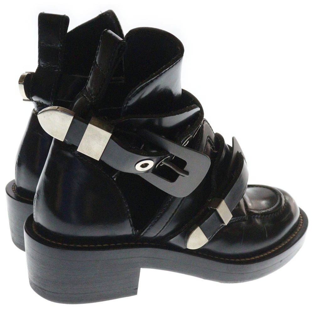 BALENCIAGA(バレンシアガ) クリーパー ベルトショート レザー ショートブーツ ブラック レディース